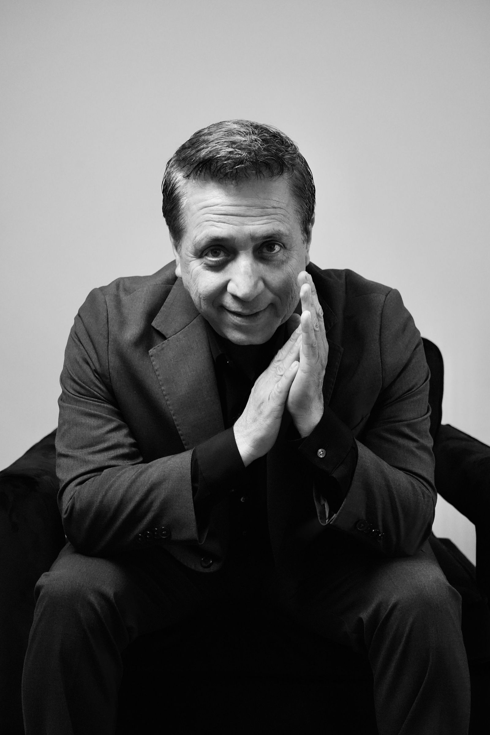 Black and white studio portrait